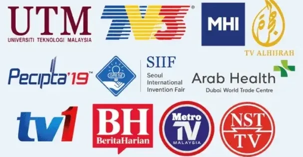 Logo media, universiti dan acara dalam bahan GoSwiet